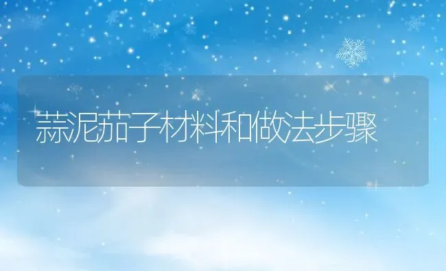 蒜泥茄子材料和做法步骤 | 养殖资料投稿