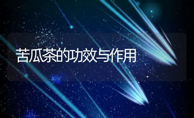 苦瓜茶的功效与作用 | 养殖资料投稿
