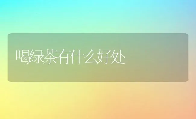 喝绿茶有什么好处 | 养殖资料投稿