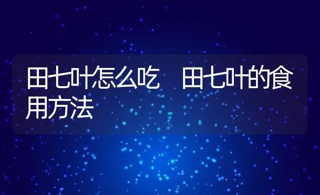 田七叶怎么吃 田七叶的食用方法 | 养殖资料投稿