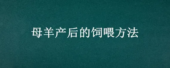 母羊产后的饲喂方法