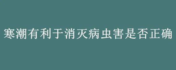 寒潮有利于消灭病虫害是否正确