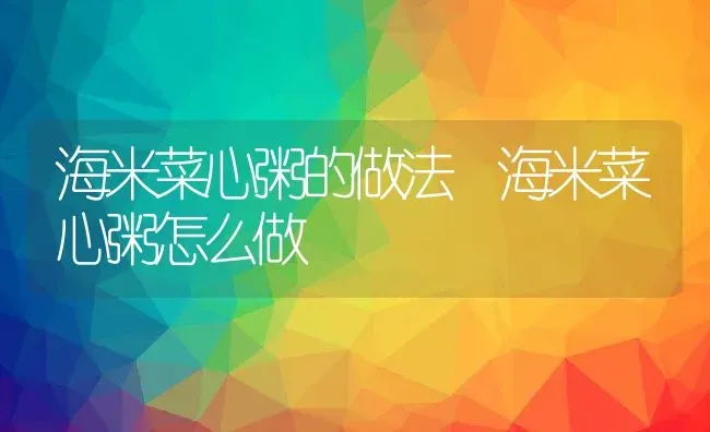 海米菜心粥的做法 海米菜心粥怎么做 | 养殖资讯