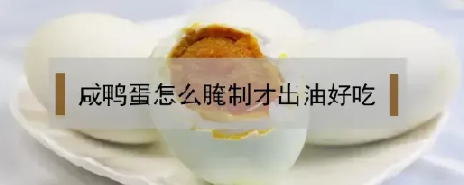 咸鸭蛋怎么腌制才出油好吃