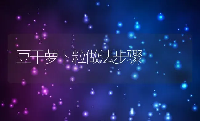 豆干萝卜粒做法步骤 | 养殖资料投稿