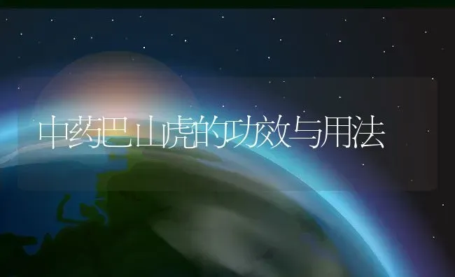 中药巴山虎的功效与用法 | 养殖资料投稿