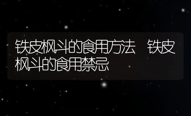 铁皮枫斗的食用方法 铁皮枫斗的食用禁忌 | 养殖资料投稿