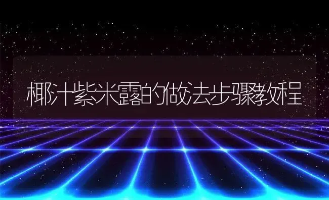 椰汁紫米露的做法步骤教程 | 养殖资讯