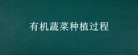 有机蔬菜种植过程
