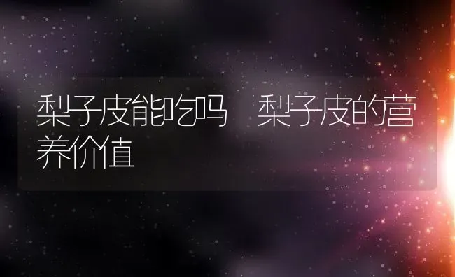 梨子皮能吃吗 梨子皮的营养价值 | 养殖资料投稿