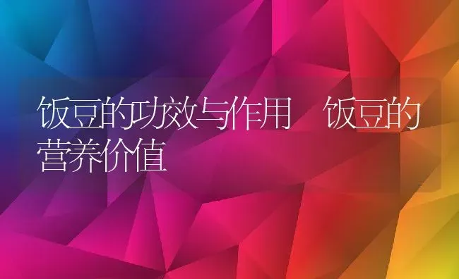 饭豆的功效与作用 饭豆的营养价值 | 养殖资料投稿