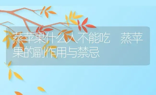 蒸苹果什么人不能吃 蒸苹果的副作用与禁忌 | 养殖资料投稿