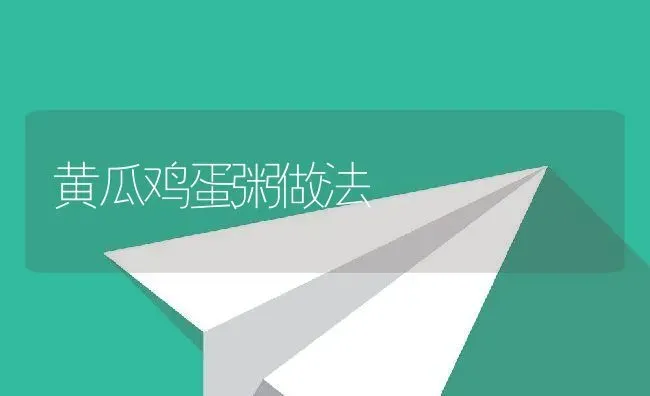 黄瓜鸡蛋粥做法 | 养殖资料投稿