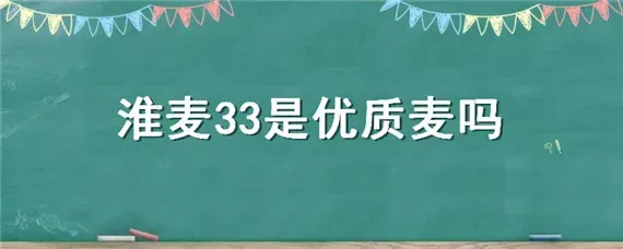 淮麦33是优质麦吗