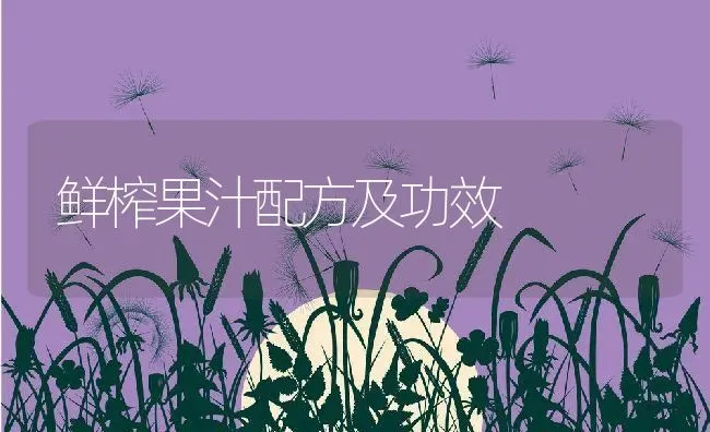 鲜榨果汁配方及功效 | 养殖资料投稿