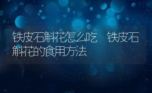 铁皮石斛花怎么吃 铁皮石斛花的食用方法 | 养殖资料投稿
