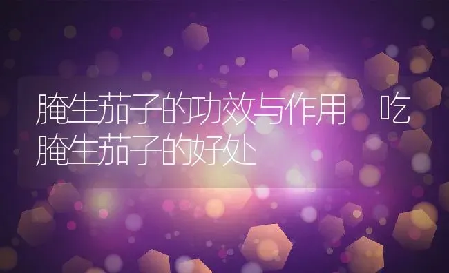 腌生茄子的功效与作用 吃腌生茄子的好处 | 养殖资料投稿