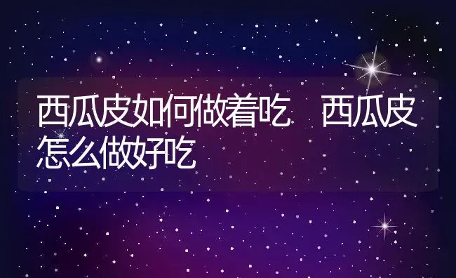 西瓜皮如何做着吃 西瓜皮怎么做好吃 | 养殖资料投稿