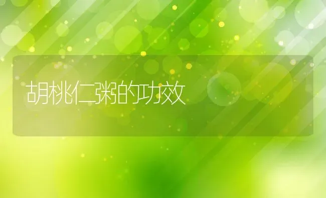 胡桃仁粥的功效 | 养殖资料投稿