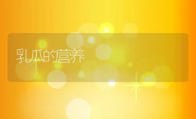 乳瓜的营养 | 养殖资料投稿