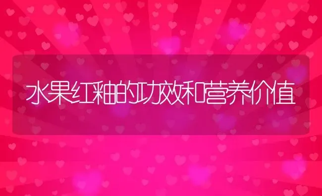 水果红釉的功效和营养价值 | 养殖资料投稿