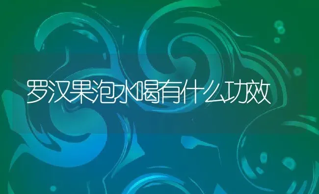 罗汉果泡水喝有什么功效 | 养殖资料投稿