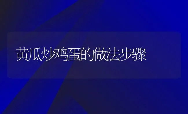 黄瓜炒鸡蛋的做法步骤 | 养殖资料投稿