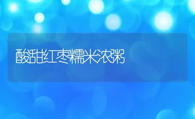 酸甜红枣糯米浓粥 | 养殖资料投稿