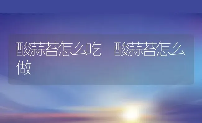 酸蒜苔怎么吃 酸蒜苔怎么做 | 养殖资料投稿
