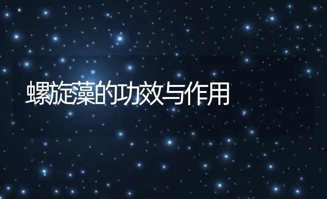 螺旋藻的功效与作用 | 养殖资料投稿