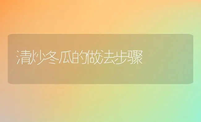 清炒冬瓜的做法步骤 | 养殖资料投稿