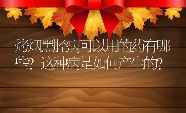 烤烟黑胫病可以用的药有哪些？这种病是如何产生的？ | 养殖资料投稿