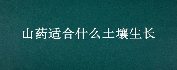 山药适合什么土壤生长
