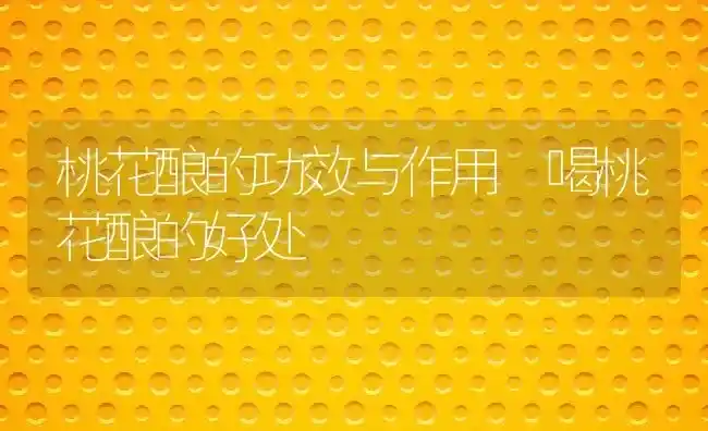 桃花酿的功效与作用 喝桃花酿的好处 | 养殖资料投稿