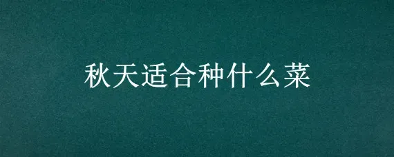 秋天适合种什么菜