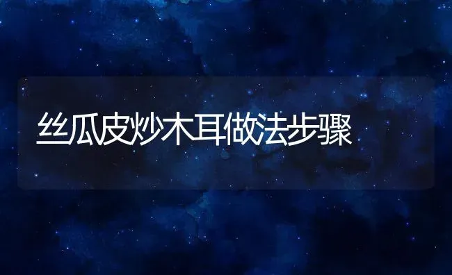 丝瓜皮炒木耳做法步骤 | 养殖资料投稿