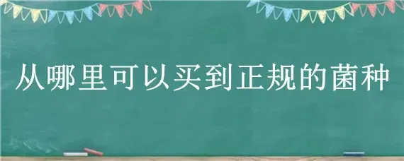 从哪里可以买到正规的菌种