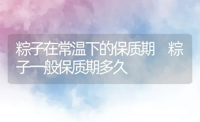 粽子在常温下的保质期 粽子一般保质期多久 | 养殖资料投稿