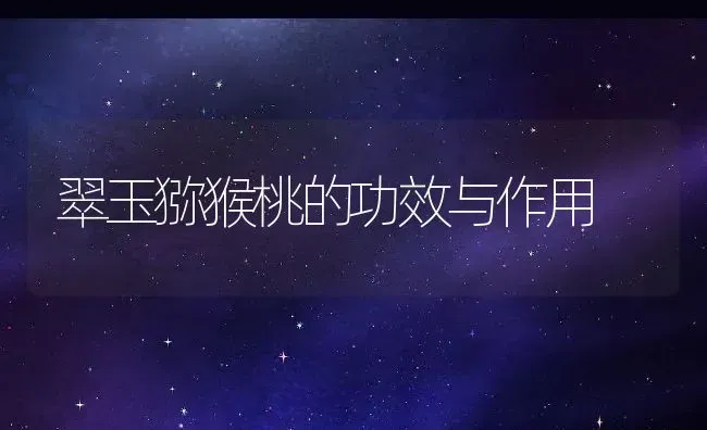 翠玉猕猴桃的功效与作用 | 养殖资料投稿