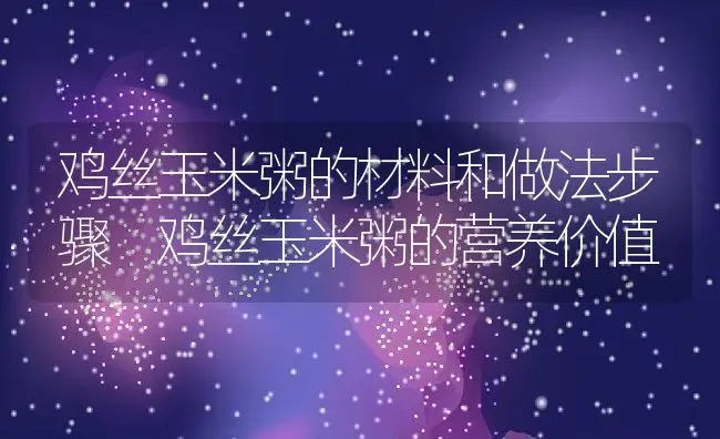 鸡丝玉米粥的材料和做法步骤 鸡丝玉米粥的营养价值 | 养殖资讯