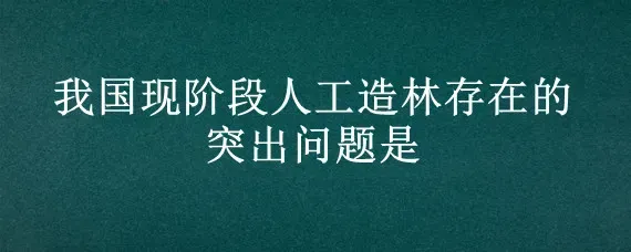 我国现阶段人工造林存在的突出问题是