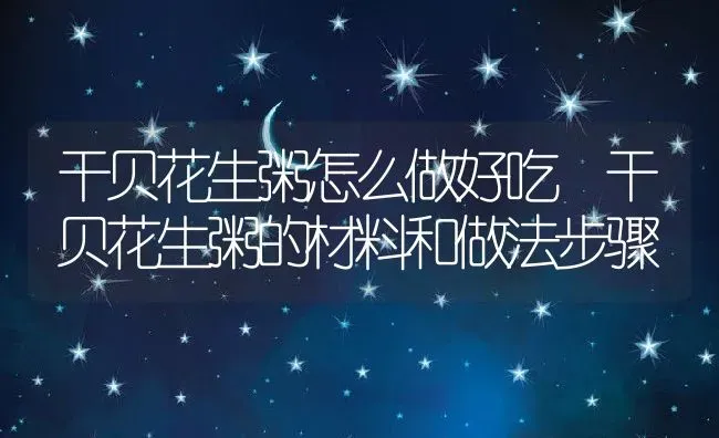 干贝花生粥怎么做好吃 干贝花生粥的材料和做法步骤 | 养殖资讯