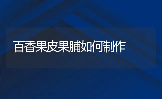 百香果皮果脯如何制作 | 养殖资料投稿