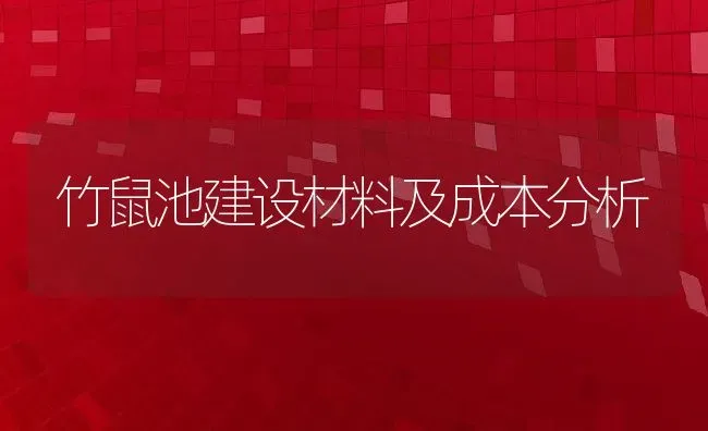 竹鼠池建设材料及成本分析 | 养殖资讯