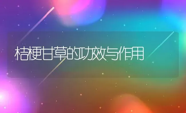 桔梗甘草的功效与作用 | 养殖资料投稿