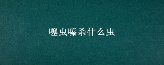 噻虫嗪杀什么虫