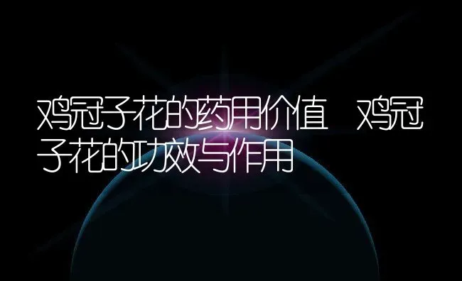 鸡冠子花的药用价值 鸡冠子花的功效与作用 | 养殖资料投稿
