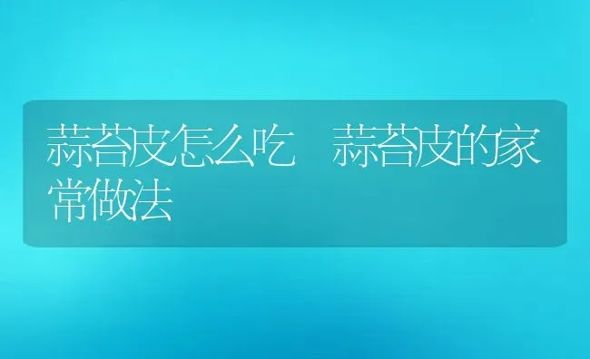 蒜苔皮怎么吃 蒜苔皮的家常做法 | 养殖资料投稿