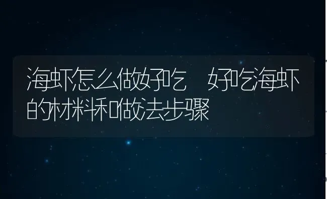海虾怎么做好吃 好吃海虾的材料和做法步骤 | 养殖资料投稿