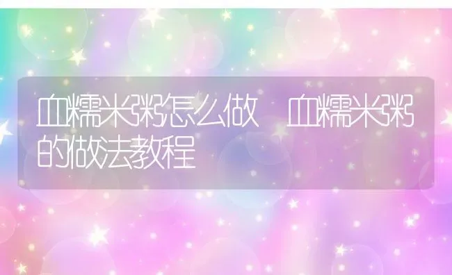 血糯米粥怎么做 血糯米粥的做法教程 | 养殖资讯